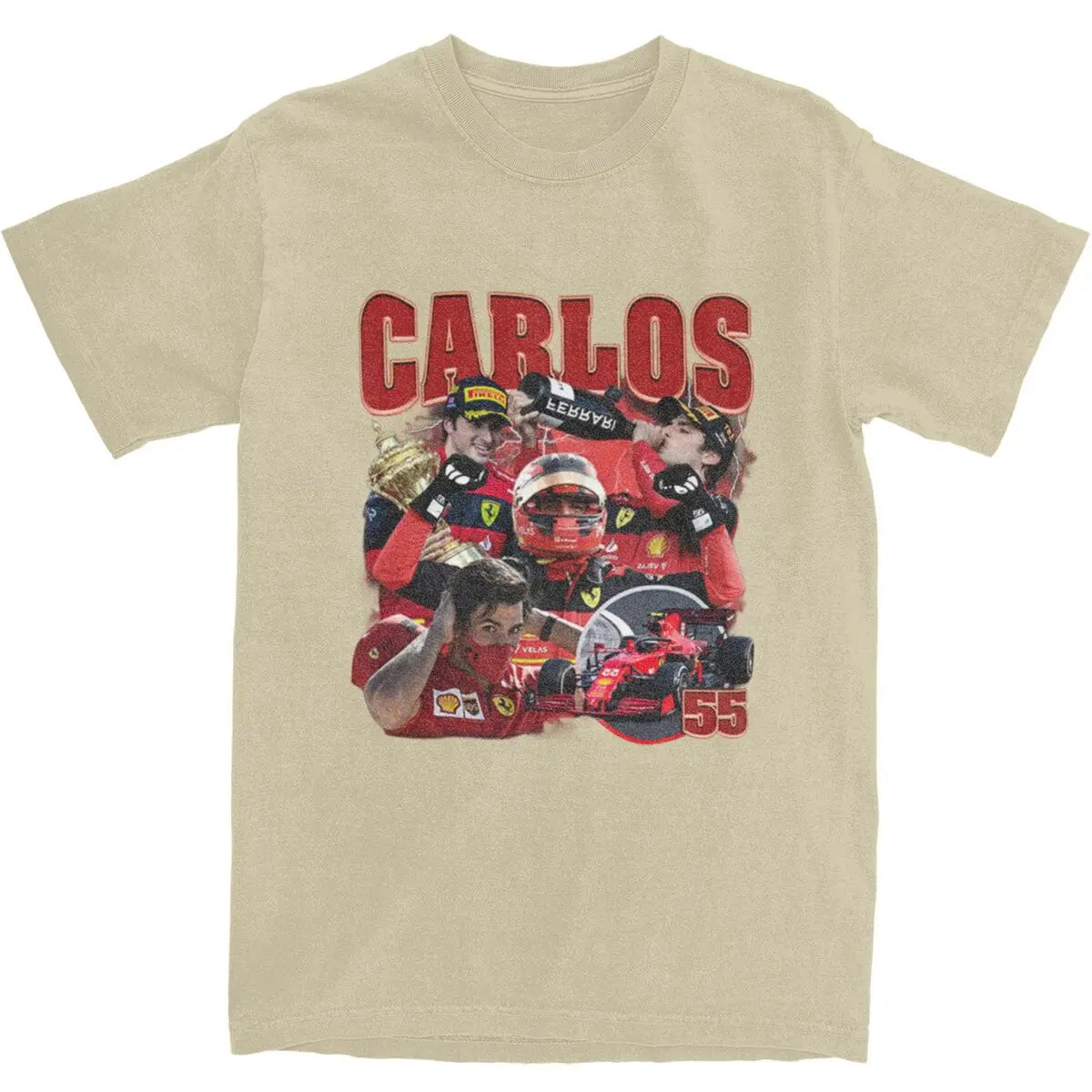 Men Women Carlos Sainz Jr 55 Graphic Shirts Apparel Fashion Pure Cotton F1 Race T Shirt Top Tee Clothes Printed