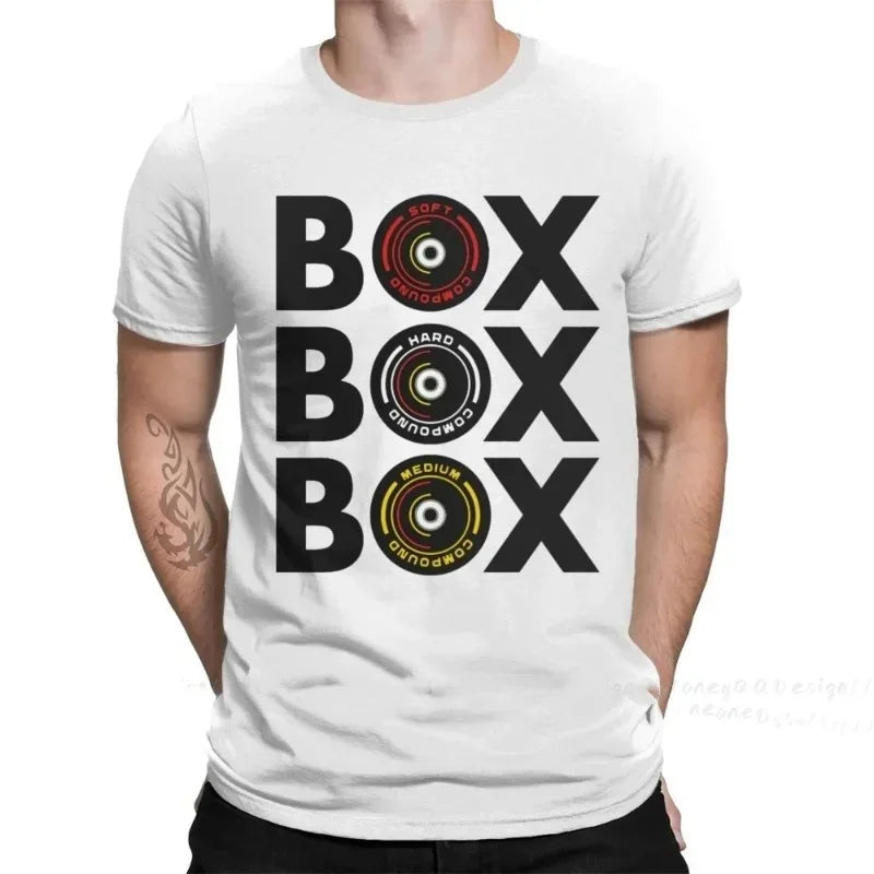 F1 Formula 1 Print Cotton Shirt Hombre Box Box Box Infographic F1 Tyre Compound Men Fashion Streetwear Adult T Shirt O Neck