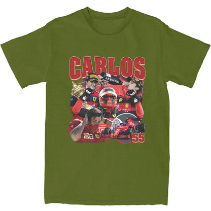 Men Women Carlos Sainz Jr 55 Graphic Shirts Apparel Fashion Pure Cotton F1 Race T Shirt Top Tee Clothes Printed